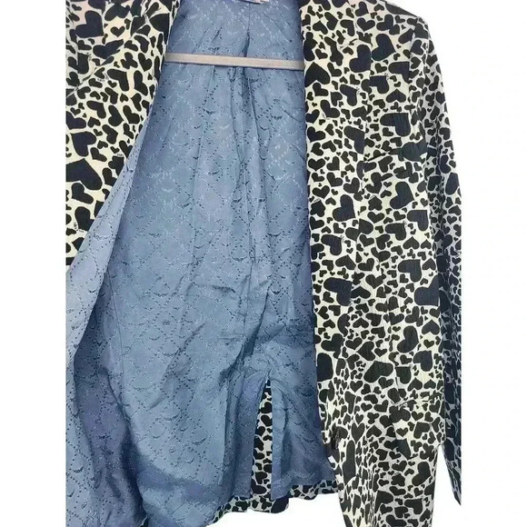 Zadig & Voltaire Heart Print Viking Jac Coeur Blazer Jacket Size 36 US Small - Picture 7 of 9